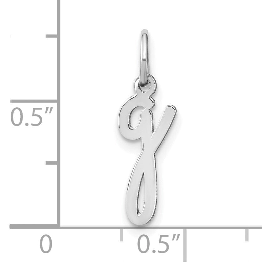 Lovely Rita's Pendants & Charms 14K White Gold Small Size Lower Case Script Letter G Initial Pendant