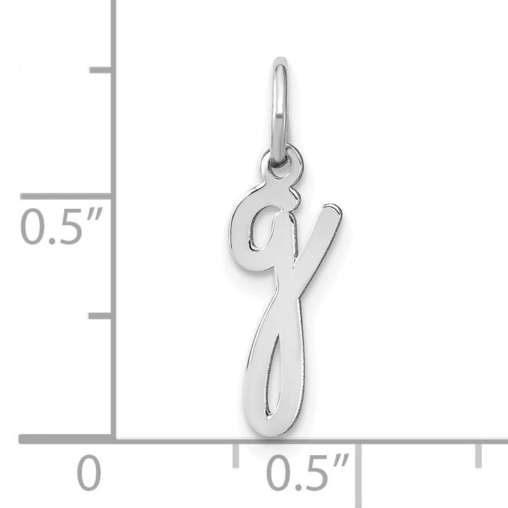 Lovely Rita's Pendants & Charms 14K White Gold Small Size Lower Case Script Letter G Initial Pendant