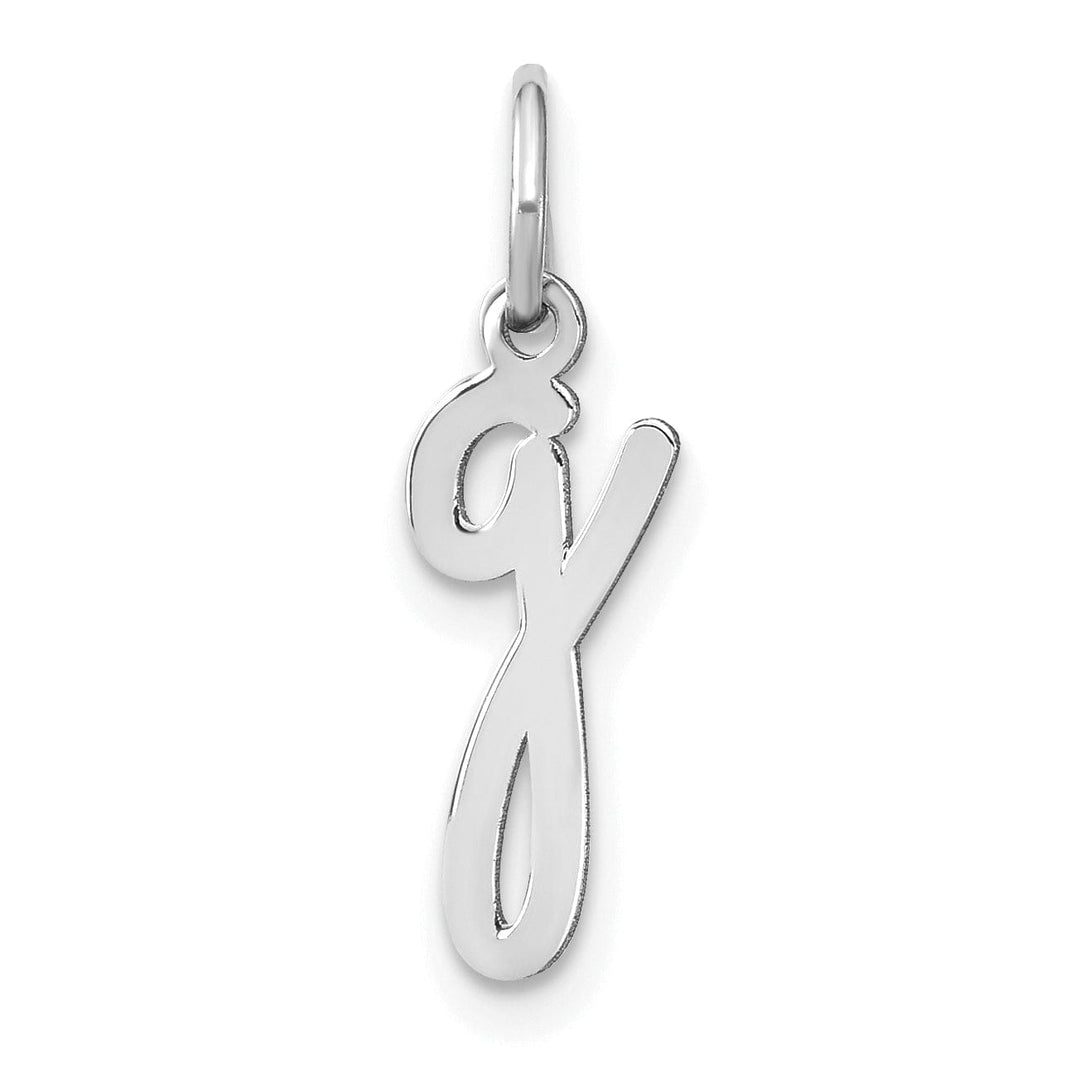 Lovely Rita's Pendants & Charms 14K White Gold Small Size Lower Case Script Letter G Initial Pendant