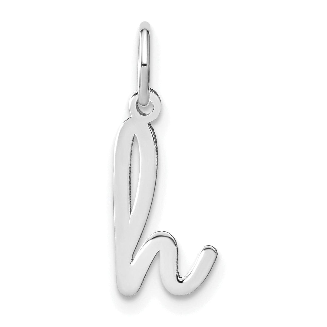 Lovely Rita's Pendants & Charms 14K White Gold Small Size Lower Case Script Letter H Initial Pendant