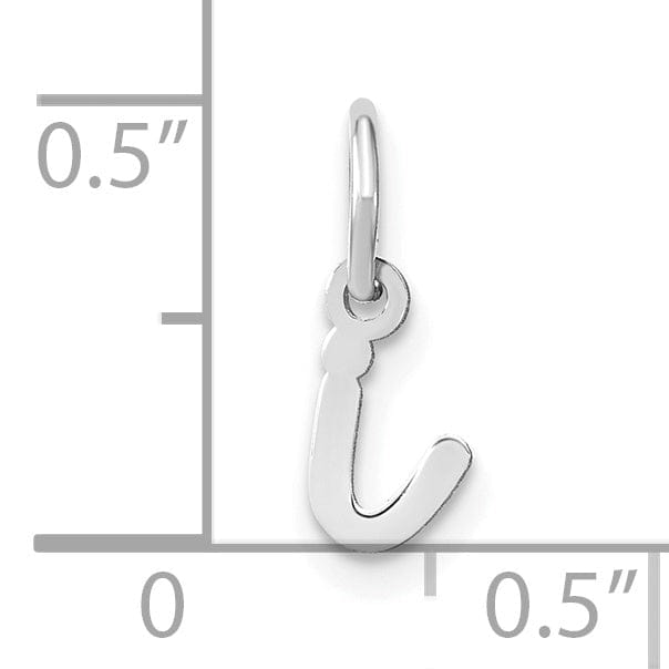 Lovely Rita's Pendants & Charms 14K White Gold Small Size Lower Case Script Letter I Initial Pendant