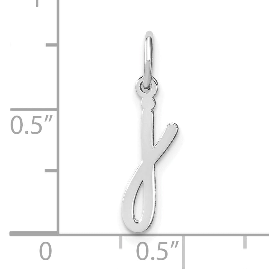 Lovely Rita's Pendants & Charms 14K White Gold Small Size Lower Case Script Letter J Initial Pendant