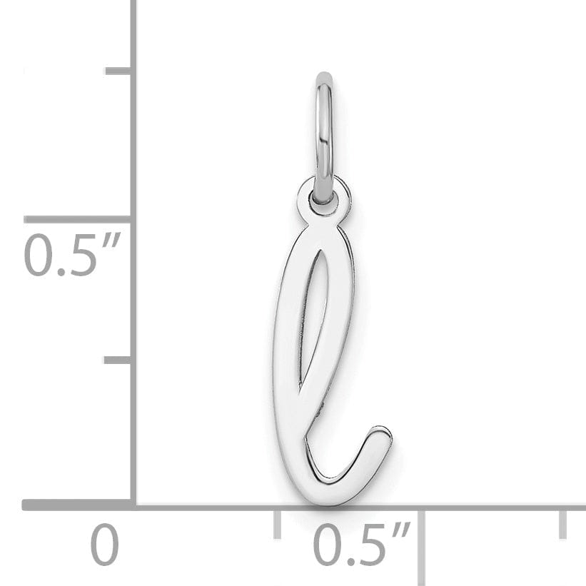 Lovely Rita's Pendants & Charms 14K White Gold Small Size Lower Case Script Letter L Initial Pendant
