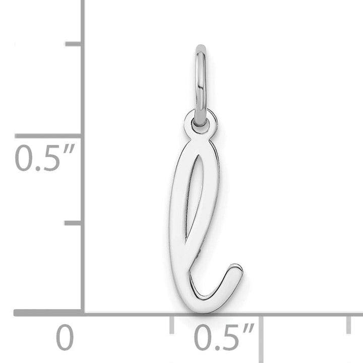 Lovely Rita's Pendants & Charms 14K White Gold Small Size Lower Case Script Letter L Initial Pendant