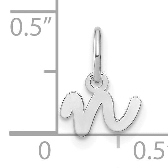 Lovely Rita's Pendants & Charms 14K White Gold Small Size Lower Case Script Letter N Initial Pendant