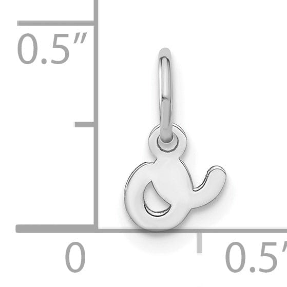 Lovely Rita's Pendants & Charms 14K White Gold Small Size Lower Case Script Letter O Initial Pendant
