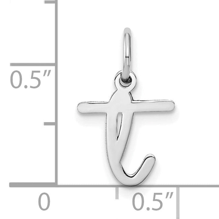 Lovely Rita's Pendants & Charms 14K White Gold Small Size Lower Case Script Letter T Initial Pendant