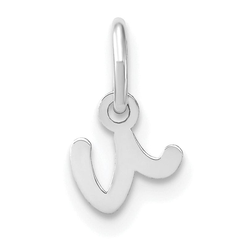 Lovely Rita's Pendants & Charms 14K White Gold Small Size Lower Case Script Letter V Initial Pendant