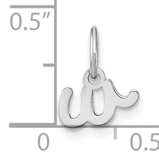 Lovely Rita's Pendants & Charms 14K White Gold Small Size Lower Case Script Letter W Initial Pendant