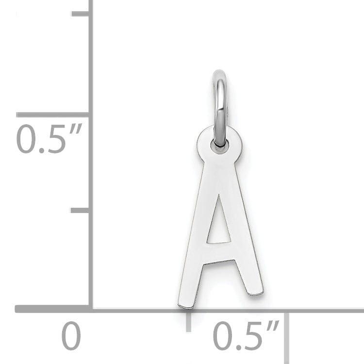 Lovely Rita's Pendants & Charms 14k White Gold Small Slanted Block Letter A Initial Pendant