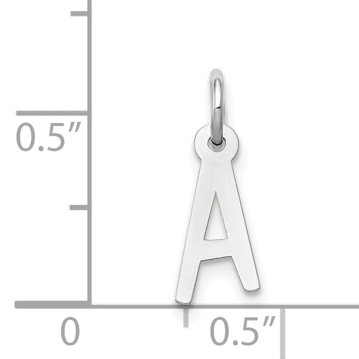 Lovely Rita's Pendants & Charms 14k White Gold Small Slanted Block Letter A Initial Pendant