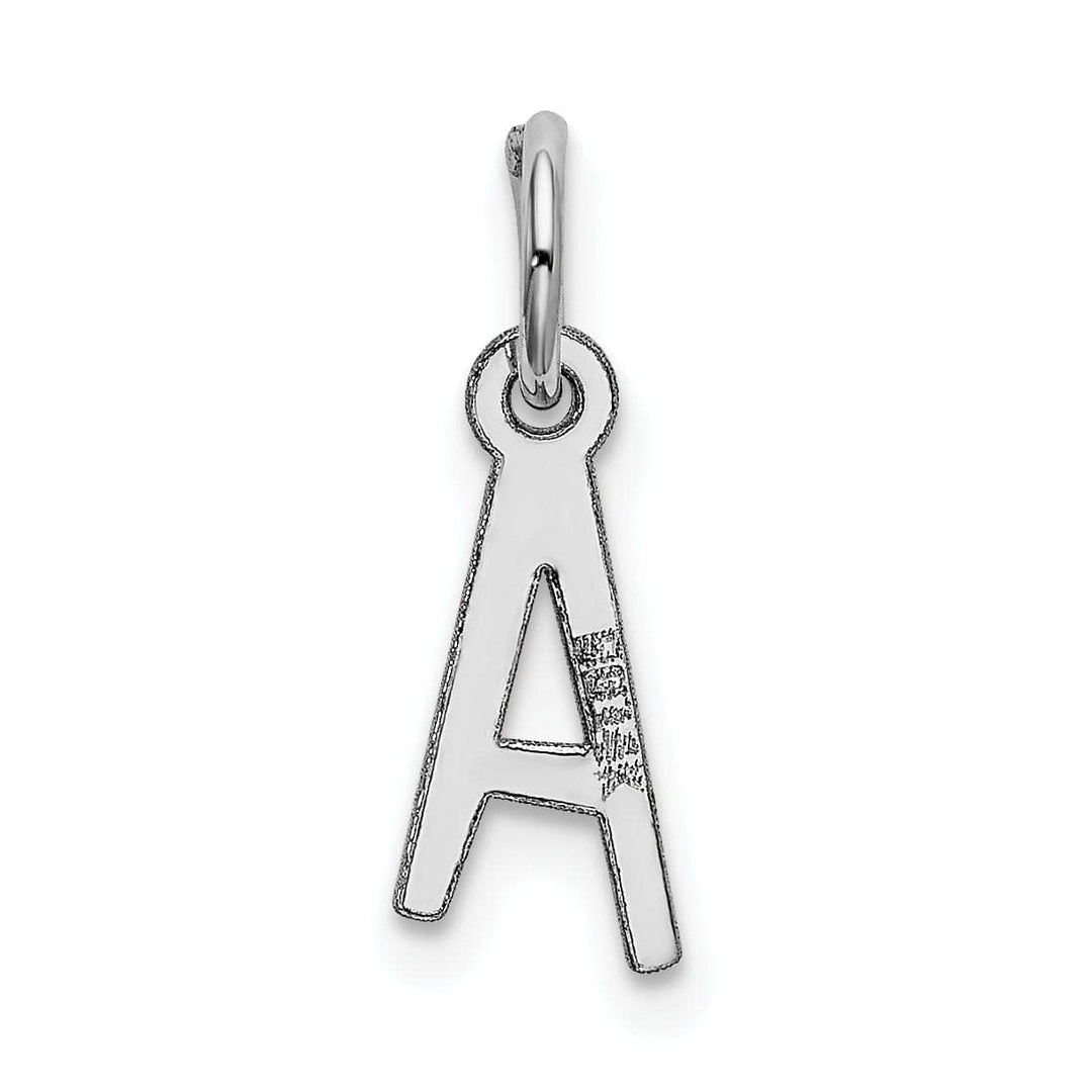 Lovely Rita's Pendants & Charms 14k White Gold Small Slanted Block Letter A Initial Pendant