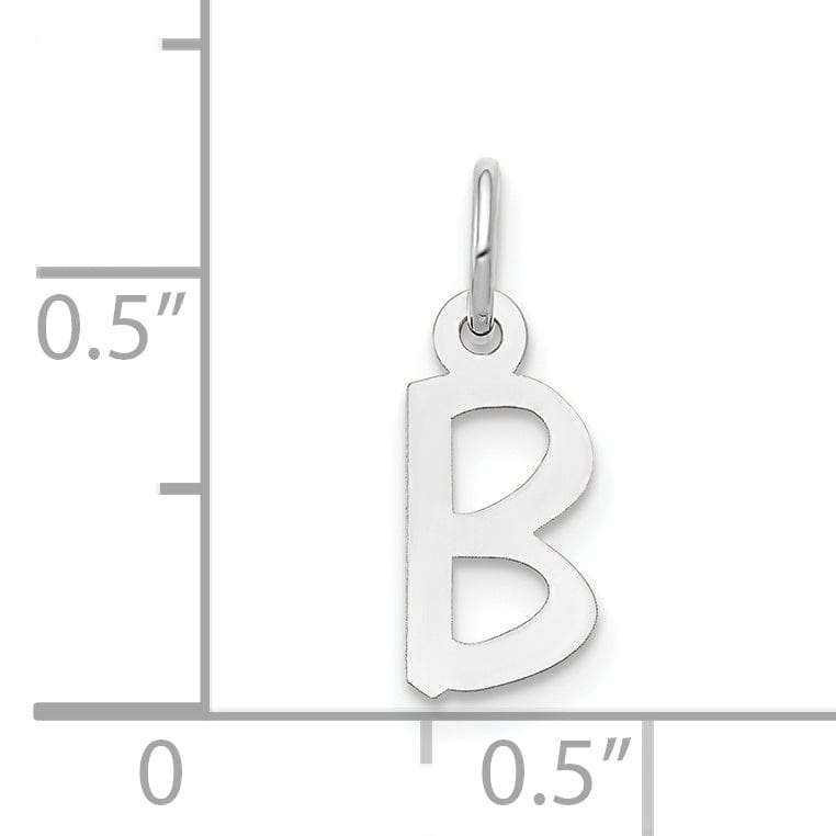 Lovely Rita's Pendants & Charms 14k White Gold Small Slanted Block Letter B Initial Pendant