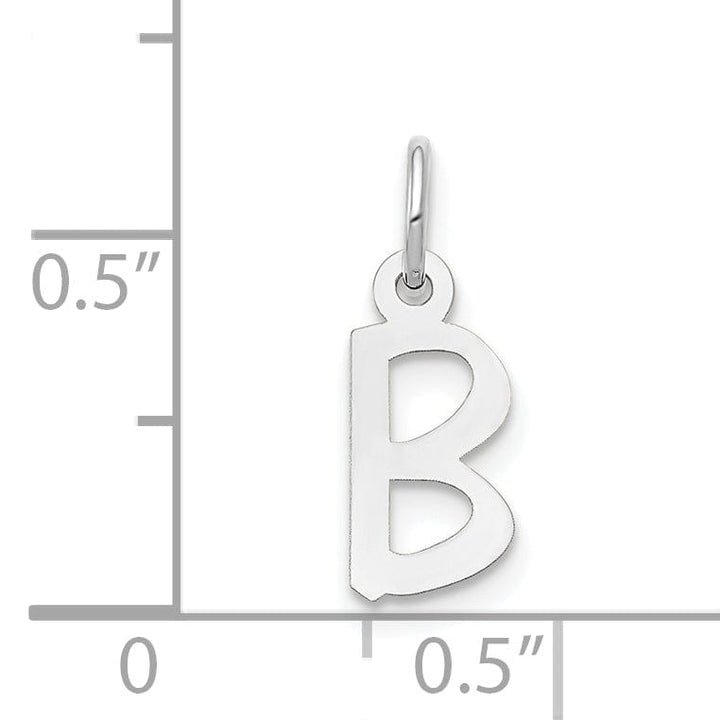Lovely Rita's Pendants & Charms 14k White Gold Small Slanted Block Letter B Initial Pendant