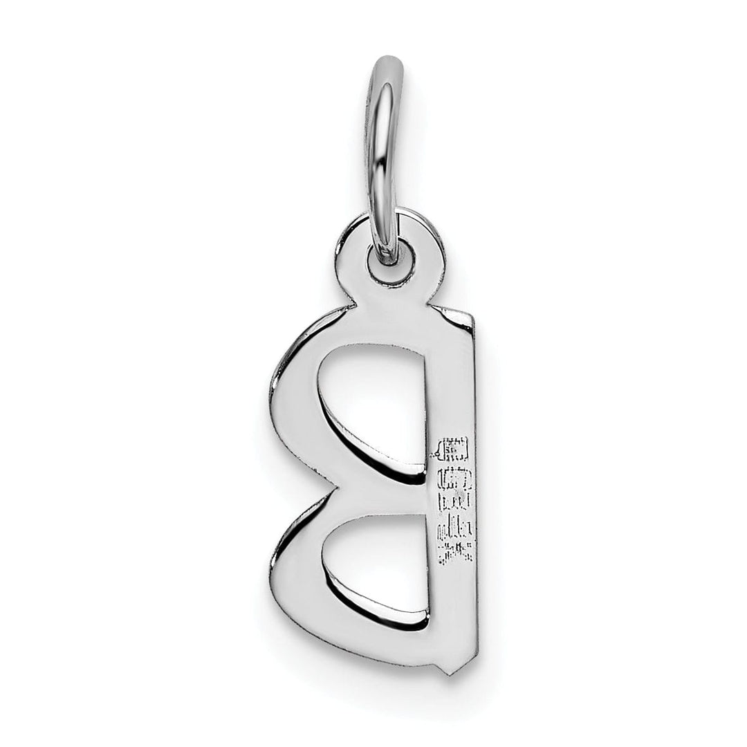Lovely Rita's Pendants & Charms 14k White Gold Small Slanted Block Letter B Initial Pendant