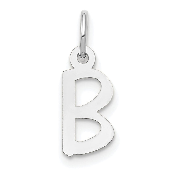 Lovely Rita's Pendants & Charms 14k White Gold Small Slanted Block Letter B Initial Pendant