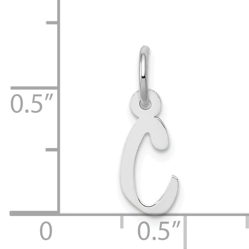 Lovely Rita's Pendants & Charms 14k White Gold Small Slanted Block Letter C Initial Pendant