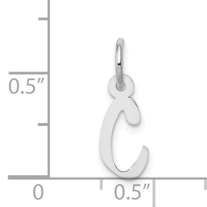 Lovely Rita's Pendants & Charms 14k White Gold Small Slanted Block Letter C Initial Pendant