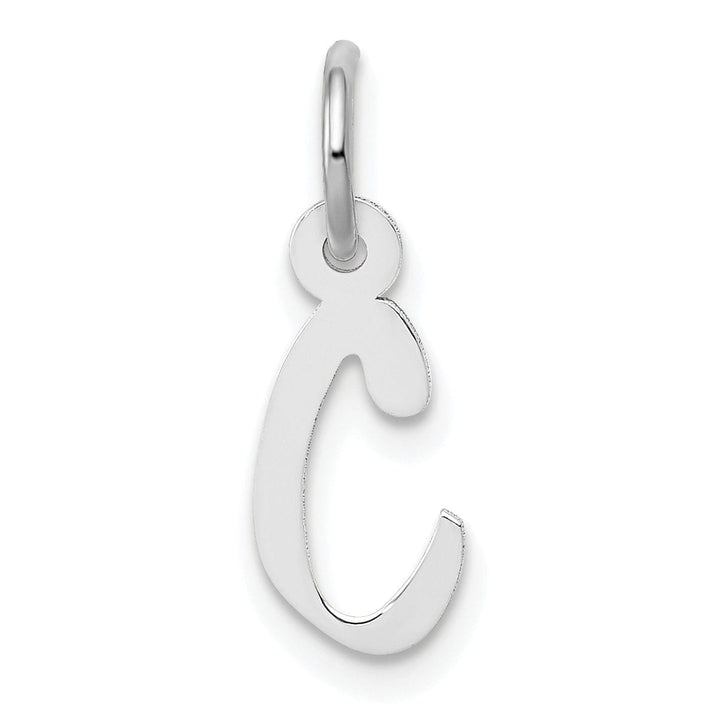 Lovely Rita's Pendants & Charms 14k White Gold Small Slanted Block Letter C Initial Pendant