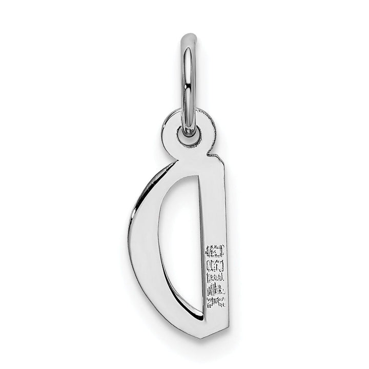 Lovely Rita's Pendants & Charms 14k White Gold Small Slanted Block Letter D Initial Pendant
