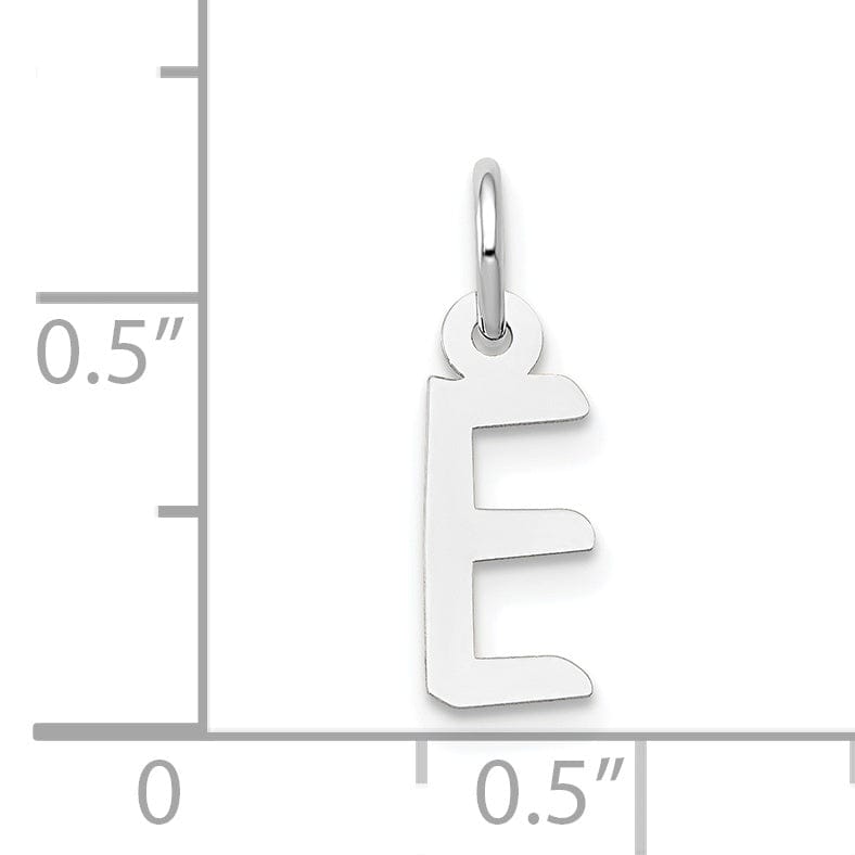 Lovely Rita's Pendants & Charms 14k White Gold Small Slanted Block Letter E Initial Pendant
