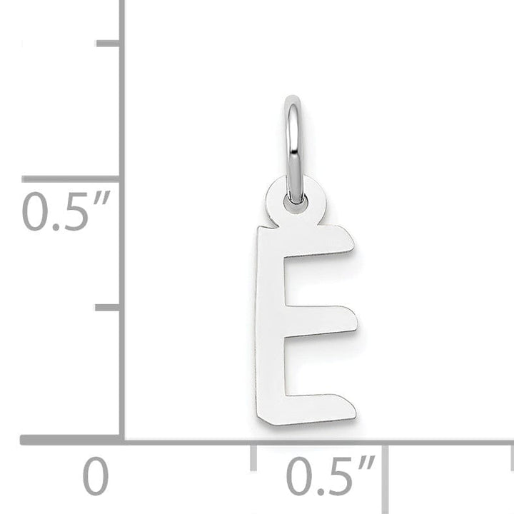 Lovely Rita's Pendants & Charms 14k White Gold Small Slanted Block Letter E Initial Pendant