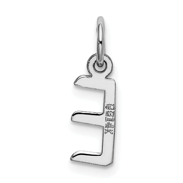 Lovely Rita's Pendants & Charms 14k White Gold Small Slanted Block Letter E Initial Pendant