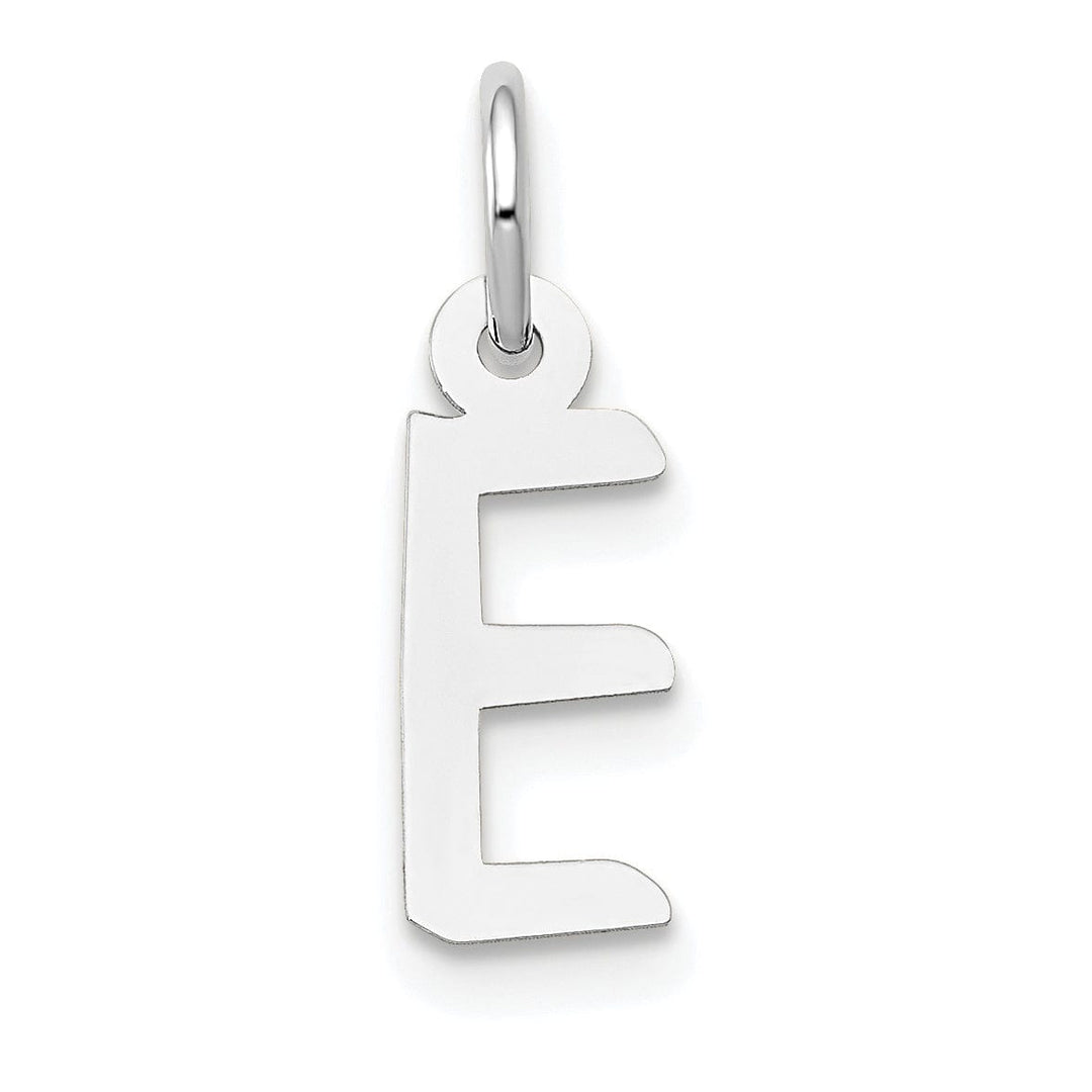 Lovely Rita's Pendants & Charms 14k White Gold Small Slanted Block Letter E Initial Pendant