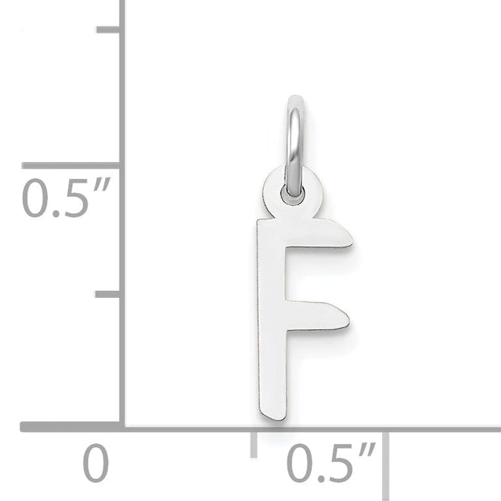 Lovely Rita's Pendants & Charms 14k White Gold Small Slanted Block Letter F Initial Pendant