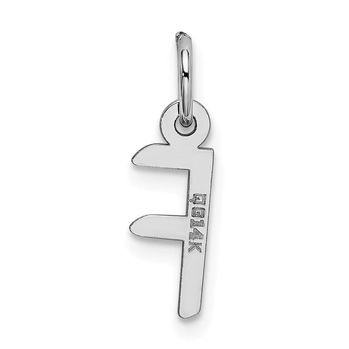 Lovely Rita's Pendants & Charms 14k White Gold Small Slanted Block Letter F Initial Pendant