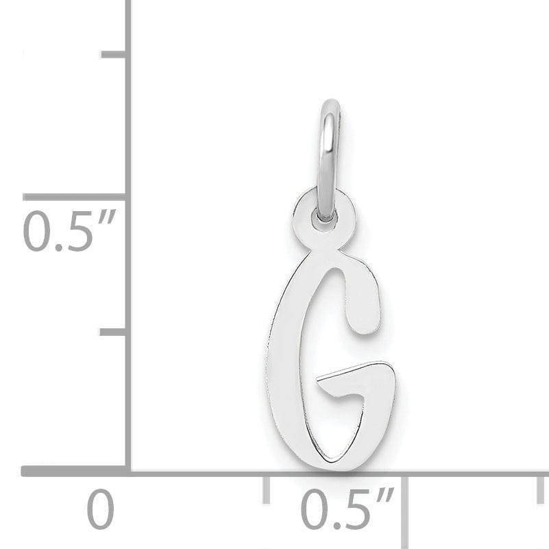 Lovely Rita's Pendants & Charms 14k White Gold Small Slanted Block Letter G Initial Pendant
