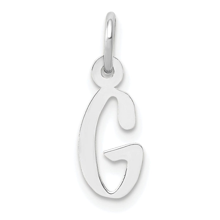 Lovely Rita's Pendants & Charms 14k White Gold Small Slanted Block Letter G Initial Pendant