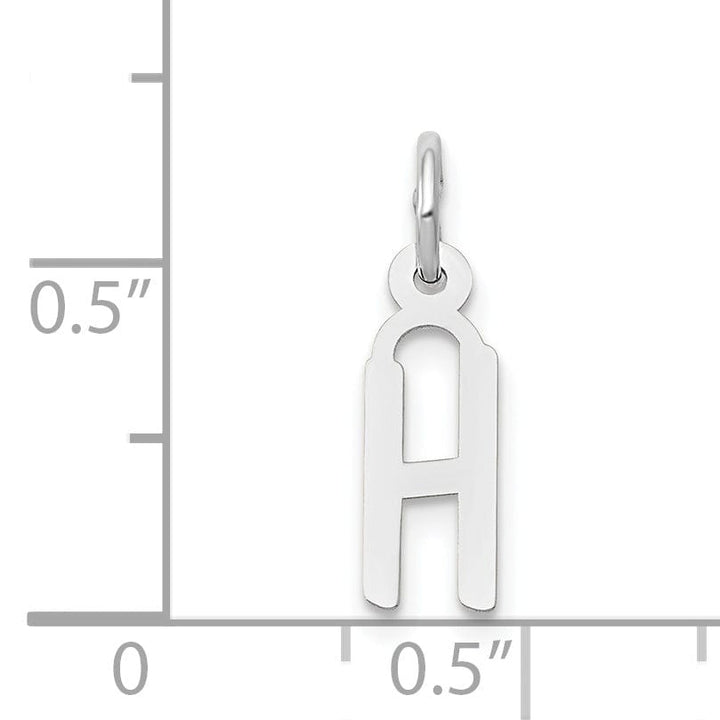 Lovely Rita's Pendants & Charms 14k White Gold Small Slanted Block Letter H Initial Pendant