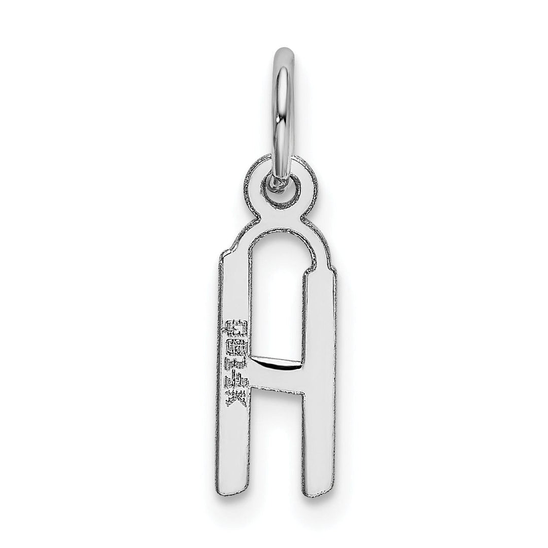 Lovely Rita's Pendants & Charms 14k White Gold Small Slanted Block Letter H Initial Pendant