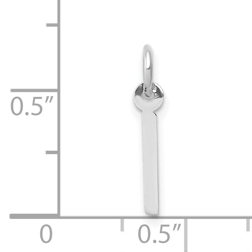Lovely Rita's Pendants & Charms 14k White Gold Small Slanted Block Letter I Initial Pendant