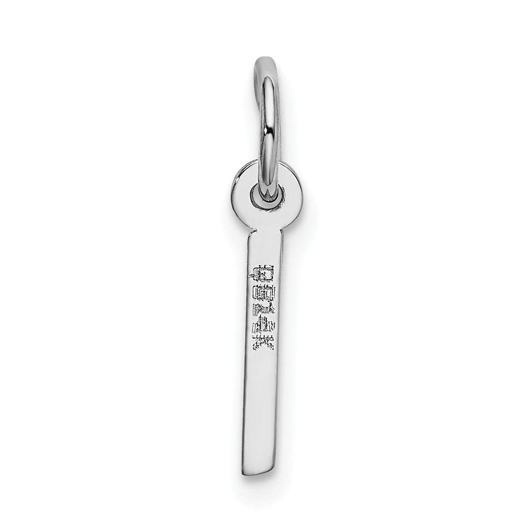 Lovely Rita's Pendants & Charms 14k White Gold Small Slanted Block Letter I Initial Pendant