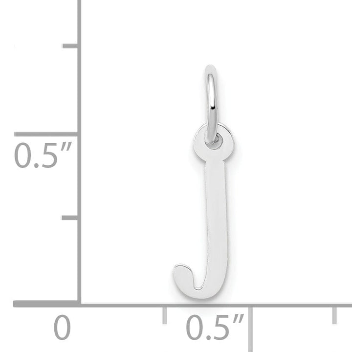 Lovely Rita's Pendants & Charms 14k White Gold Small Slanted Block Letter J Initial Pendant