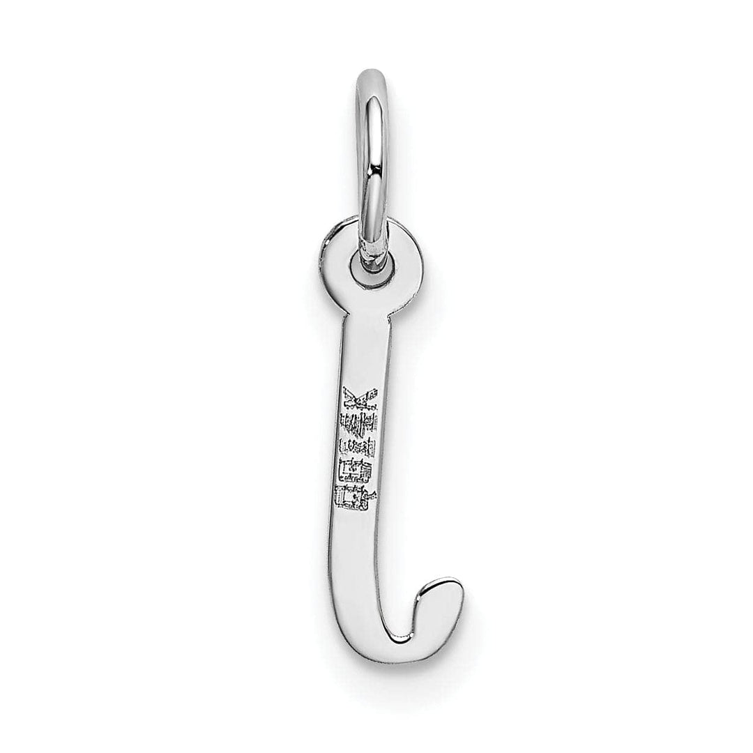Lovely Rita's Pendants & Charms 14k White Gold Small Slanted Block Letter J Initial Pendant