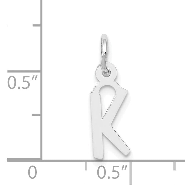 Lovely Rita's Pendants & Charms 14k White Gold Small Slanted Block Letter K Initial Pendant