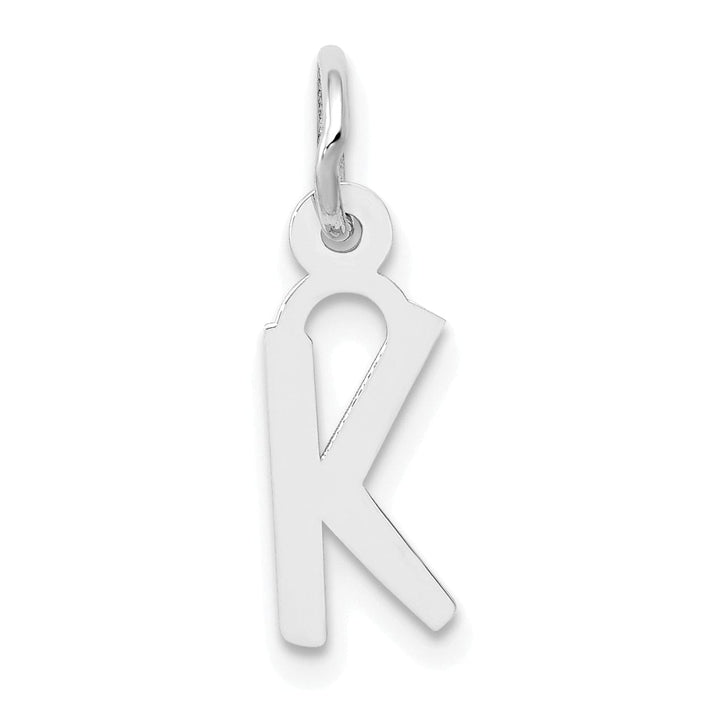 Lovely Rita's Pendants & Charms 14k White Gold Small Slanted Block Letter K Initial Pendant