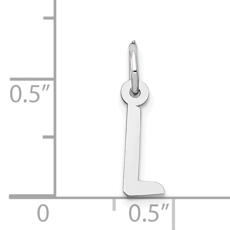 Lovely Rita's Pendants & Charms 14k White Gold Small Slanted Block Letter L Initial Pendant