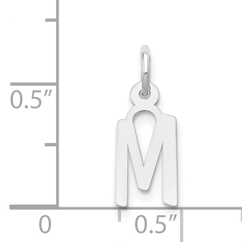 Lovely Rita's Pendants & Charms 14k White Gold Small Slanted Block Letter M Initial Pendant