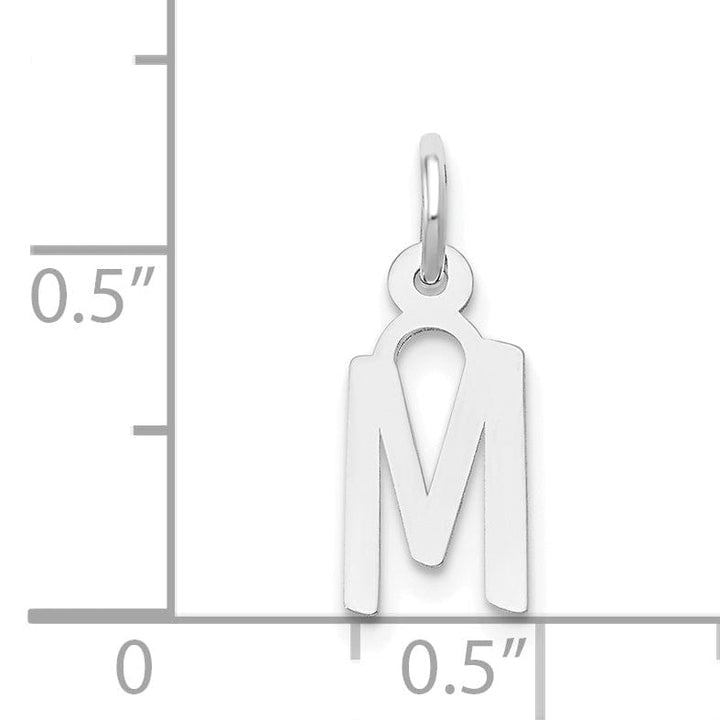 Lovely Rita's Pendants & Charms 14k White Gold Small Slanted Block Letter M Initial Pendant