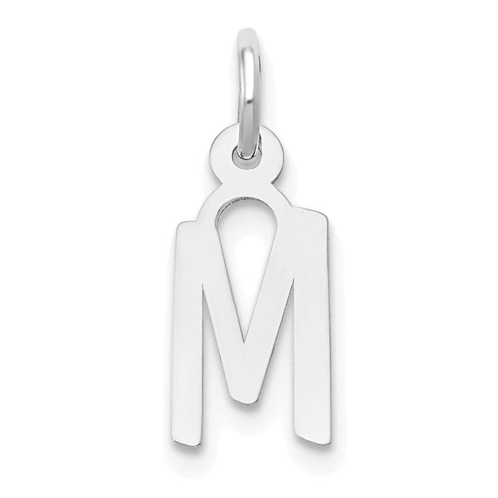 Lovely Rita's Pendants & Charms 14k White Gold Small Slanted Block Letter M Initial Pendant