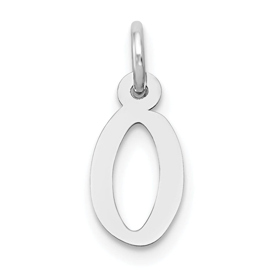 Lovely Rita's Pendants & Charms 14k White Gold Small Slanted Block Letter O Initial Pendant