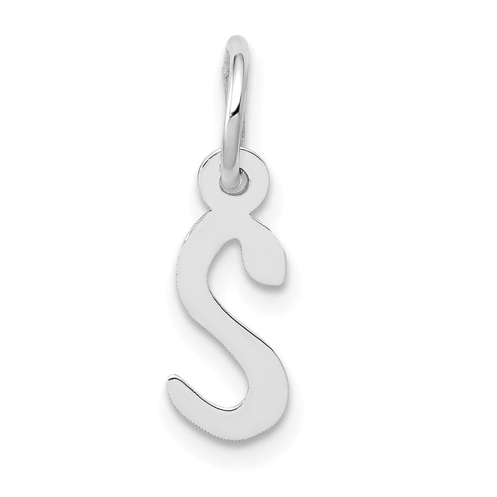 Lovely Rita's Pendants & Charms 14k White Gold Small Slanted Block Letter S Initial Pendant