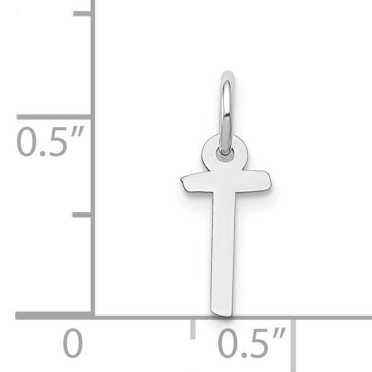 Lovely Rita's Pendants & Charms 14k White Gold Small Slanted Block Letter T Initial Pendant