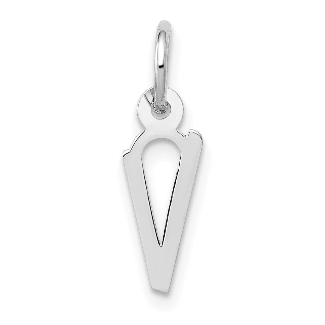 Lovely Rita's Pendants & Charms 14k White Gold Small Slanted Block Letter V Initial Pendant