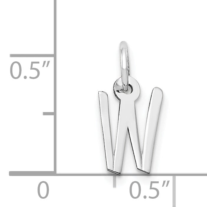 Lovely Rita's Pendants & Charms 14k White Gold Small Slanted Block Letter W Initial Pendant