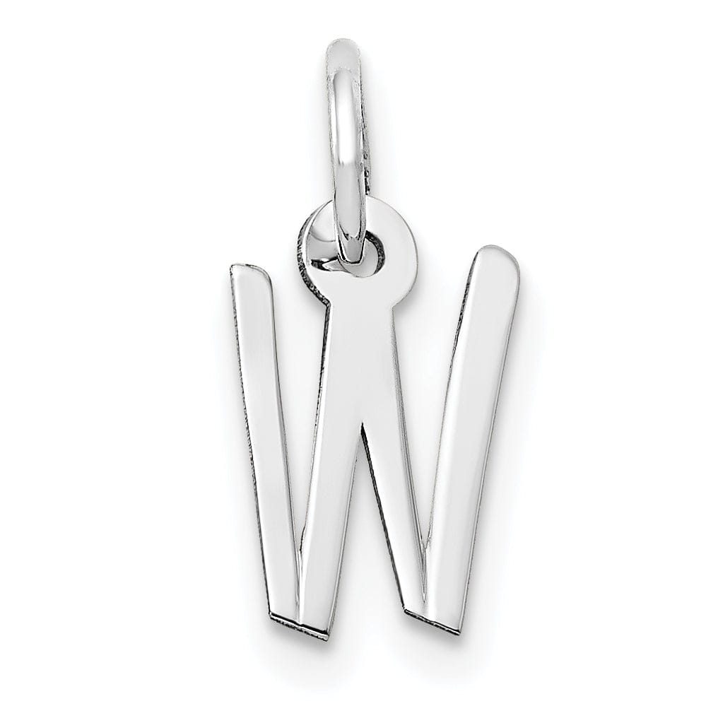 Lovely Rita's Pendants & Charms 14k White Gold Small Slanted Block Letter W Initial Pendant